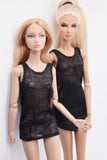 C056 Handmade Mesh Lace Fabric Doll Tank Top Long Shirt Doll Clothes For 12" Fashion Dolls Like Fashion Royalty Poppy Parker