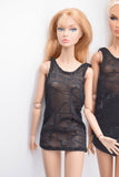 C056 Handmade Mesh Lace Fabric Doll Tank Top Long Shirt Doll Clothes For 12" Fashion Dolls Like Fashion Royalty Poppy Parker