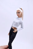 Handmade by Jiu 061 - Crop Top Knitted Sweater For 12“ Dolls Like Fashion Royalty FR Poppy Parker PP Nu Face NF