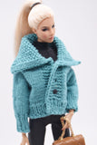 Handmade by Jiu 063 - Cozy Warm Winter Cardigan Coat For 12“ Dolls Like Fashion Royalty FR Poppy Parker PP Nu Face NF