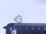 B241 Silver Based Heart 15mm Buckle With Crystal Mini Buckles Sewing Craft Doll Clothes Making Sewing Supply