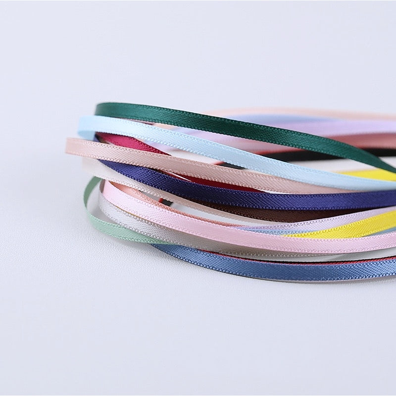 R014 Multi Colors 3mm Skinny Ribbon Sewing Craft Doll Clothes Making S ...