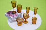 D053 Vintage Style Color Glass Look Goblets Drinking Glasses Set Dollhouse Miniature Display For 1/12 Scale 1/6 Scale Dolls