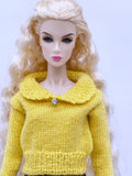 Handmade by Jiu 055 - Yellow Sweater For 12“ Dolls Like Fashion Royalty FR Poppy Parker PP Nu Face NF