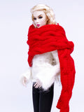 Handmade by Jiu 016 - Red Scarf Cape For 12“ Dolls Like Fashion Royalty FR Poppy Parker PP Nu Face NF